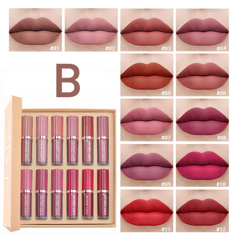 Hot Sexy 12pcs Lip Paint – Matte & Long Lasting