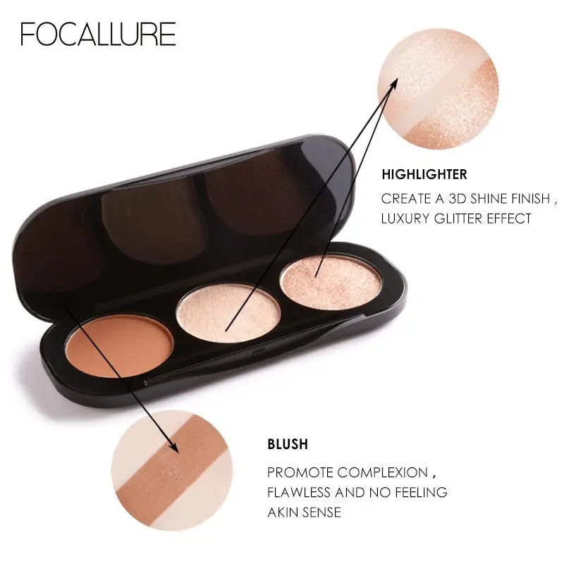 3 In 1 Makeup Palette Blush&Highlighter