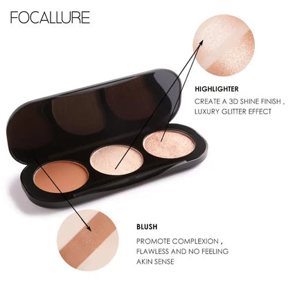 3 In 1 Makeup Palette Blush&Highlighter