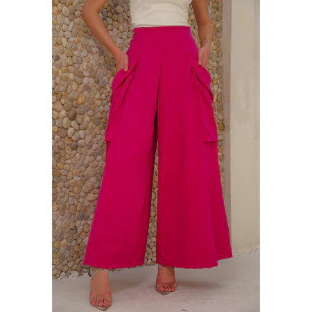 Calça Alfaiataria Cintura Alta Cargo