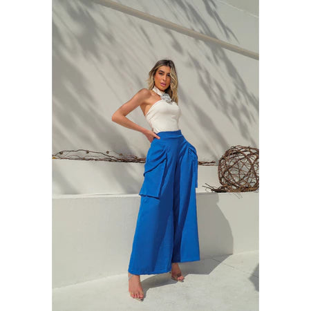 Calça Alfaiataria Cintura Alta Cargo